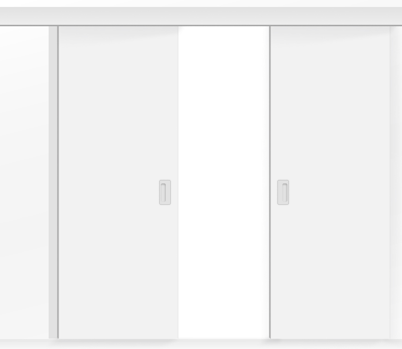 Межкомнатная двустворчатая дверь купе ПВХ глухая белая