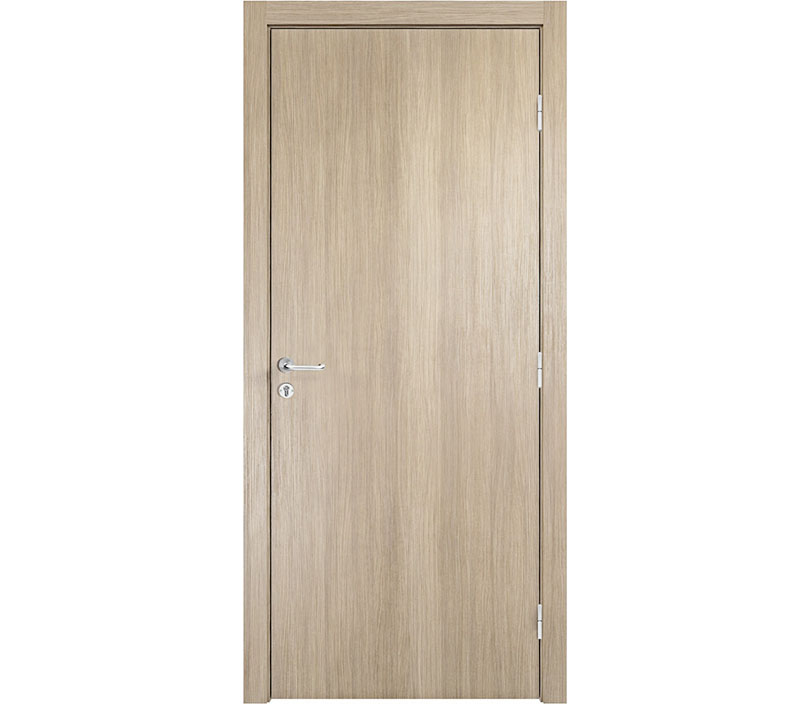 Влагостойкая дверь экошпон EtaDoor глухая одностворчатая Дуб беленый