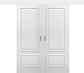 Двухстворчатая дверь раздвижная Монца ДГ2-2 глухая белая