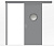 Влагостойкая раздвижная одностворчатая дверь ПВХ с иллюминатором серая