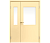 Влагостойкая дверь ПВХ EtaDoor с окном ванильная полуторастворчатая с ПВХ кромкой